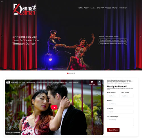 Danny Kalman's salsa & bachata website by Buidbrand