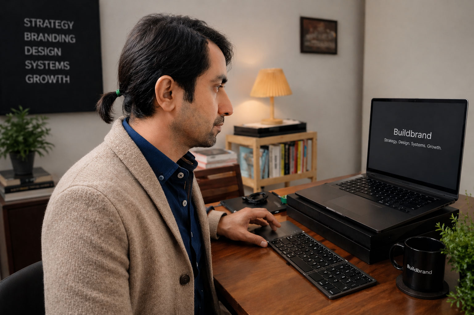 Buildbrand founder Sunil Chauhan working on web design for premium businesses